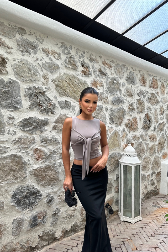 Toprak Önden Bağlamalı Crop Top ATE8256