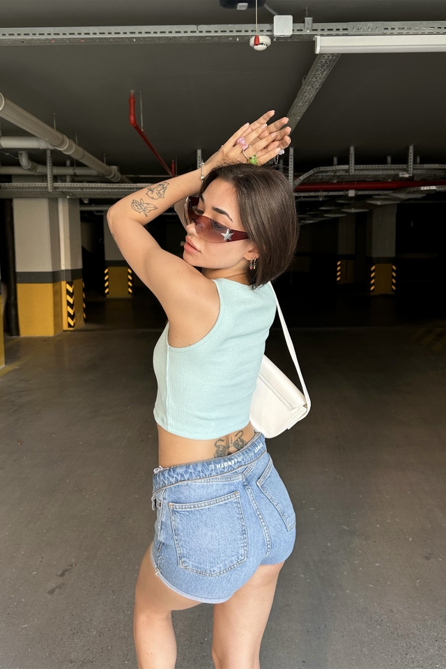 Turkuaz Basic Crop Top ATE7306