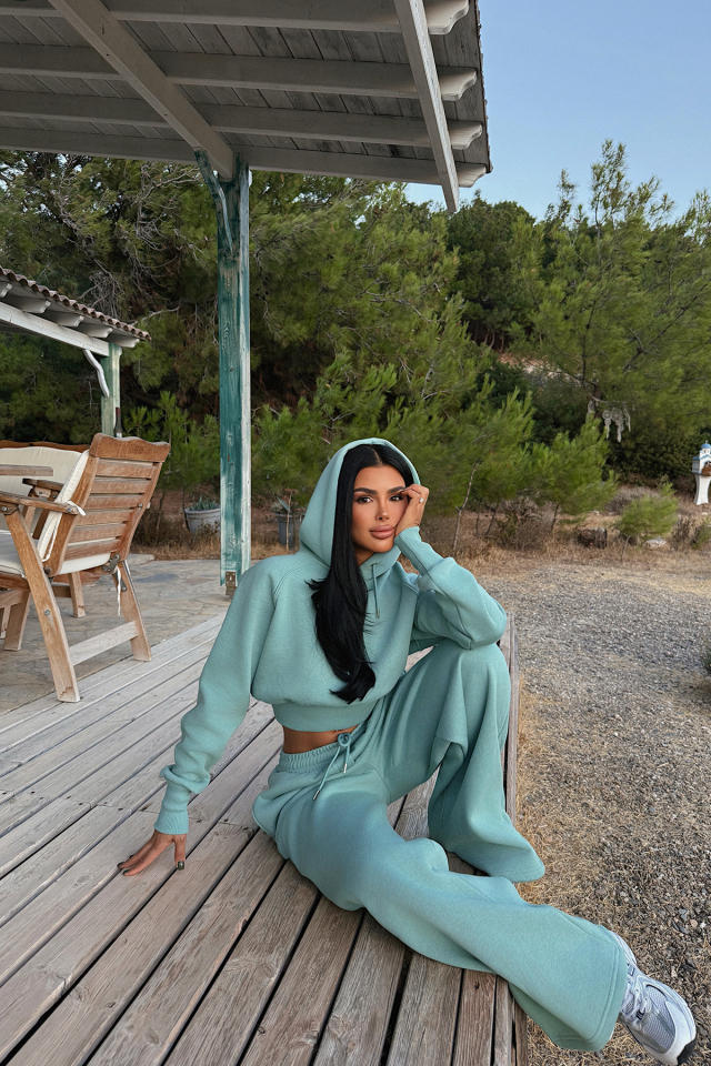 Turkuaz Scarf Kapşonlu Eşofman Takım ATE-3691