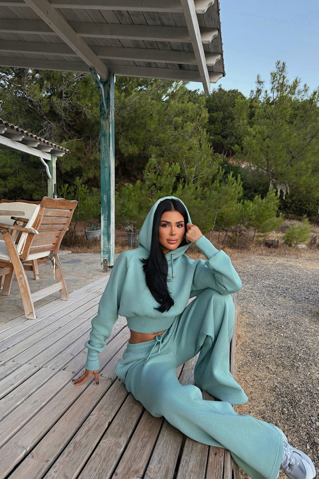 Turkuaz Scarf Kapşonlu Eşofman Takım ATE-3691