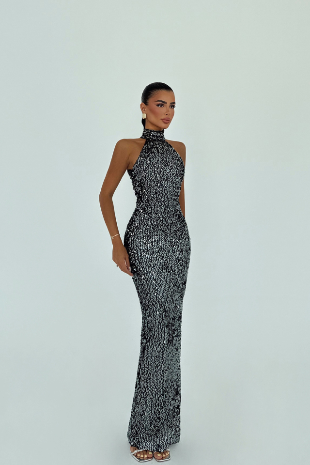 Turkuaz Shion Payetli Elbise ATE-3045