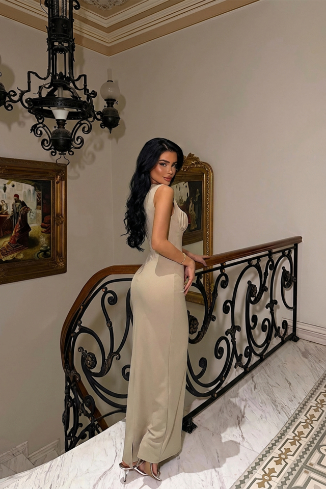 Vizon Shawly Uzun Elbise ATE-3471