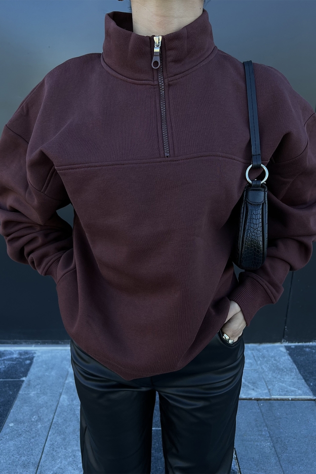 Yarım Fermuarlı Basic Sweat ATE2184