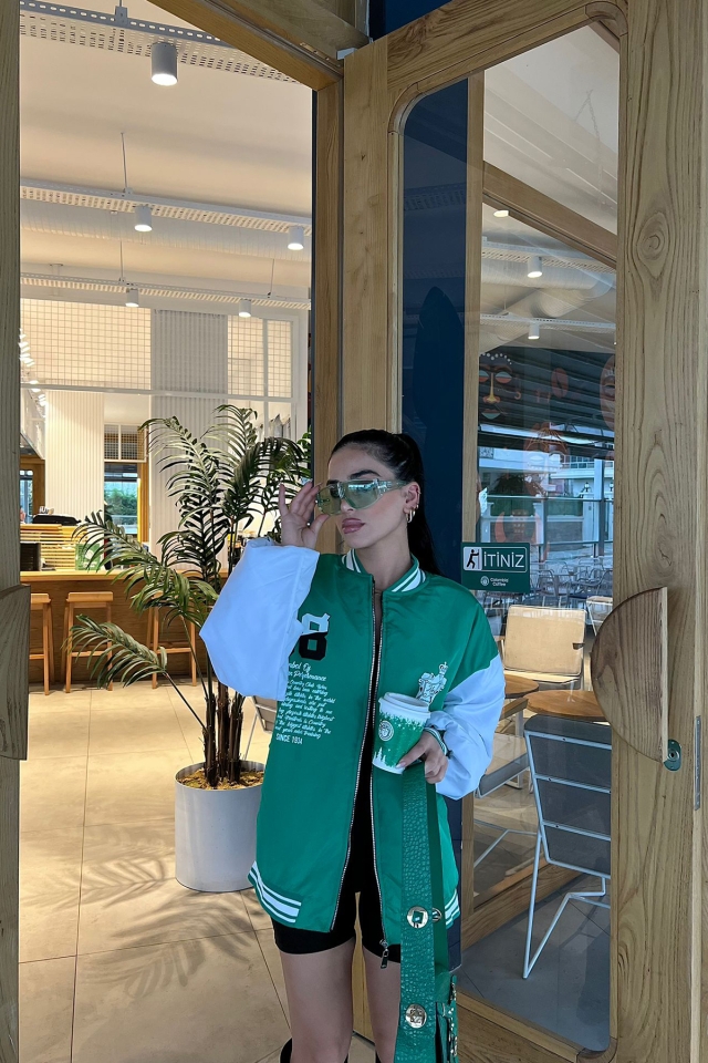 Yeşil Baskılı Kolej Ceket ATE2966