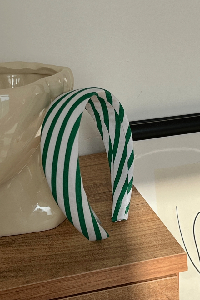 Yeşil Beyaz Çizgili kumaş Taç Ak135 - EYYO