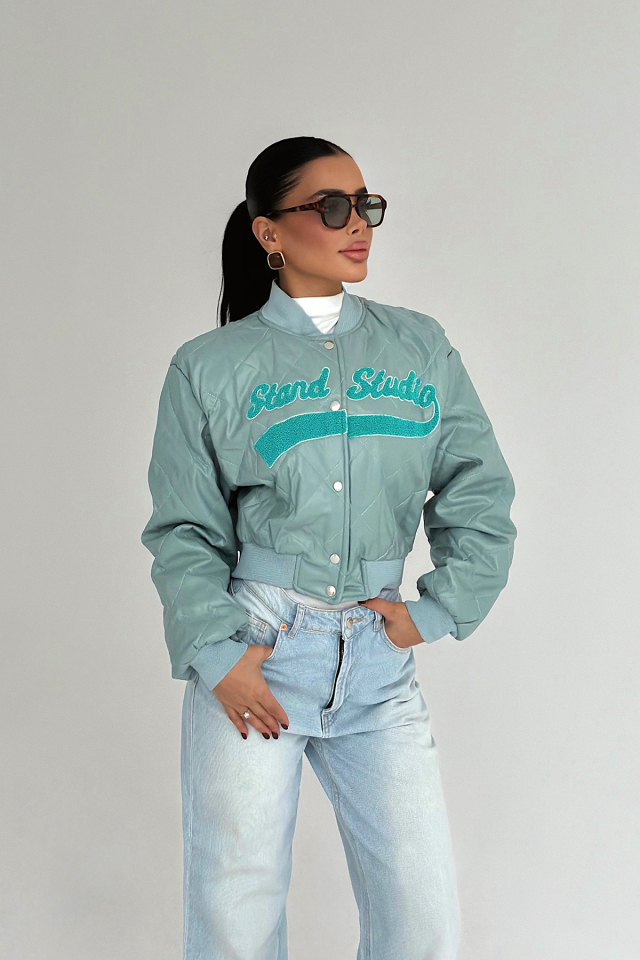 Yeşil Standy Bomber Ceket ATE-3814