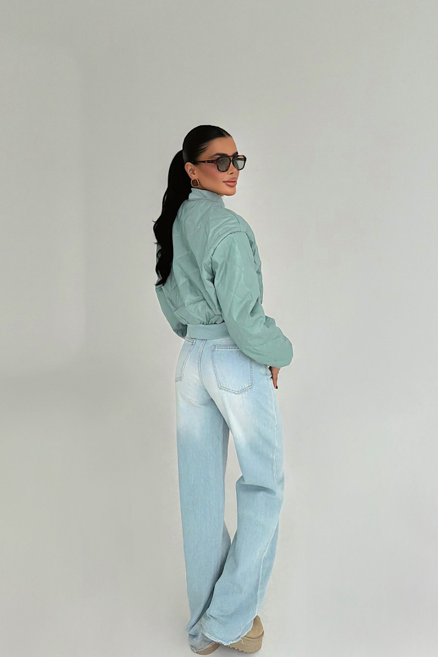 Yeşil Standy Bomber Ceket ATE-3814