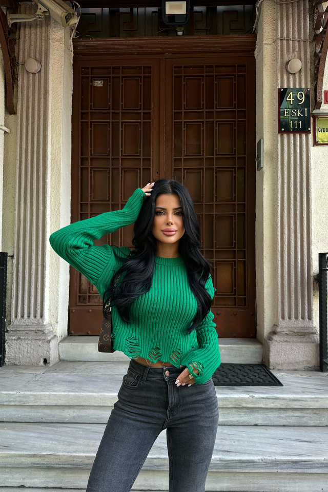 Yeşil Triko Kazak ATE8385