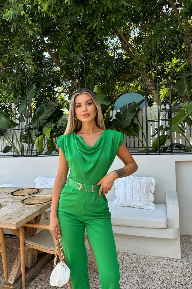 Yeşil Zincir Kemerli Tulum ATE7719