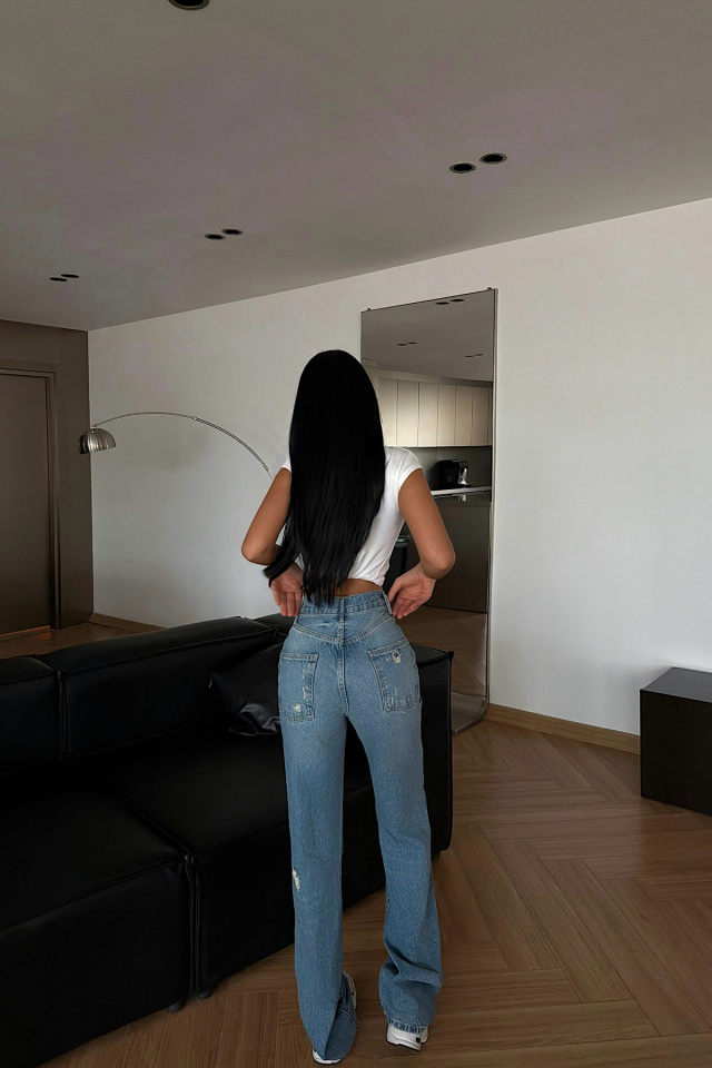 Yırtmaç Detay Jean Pantolon ATE-4527